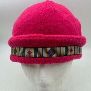 Obermeyer Vintage Girls Women Adjustable Pink Fleece Beanie Ski Hat Polartec 90s